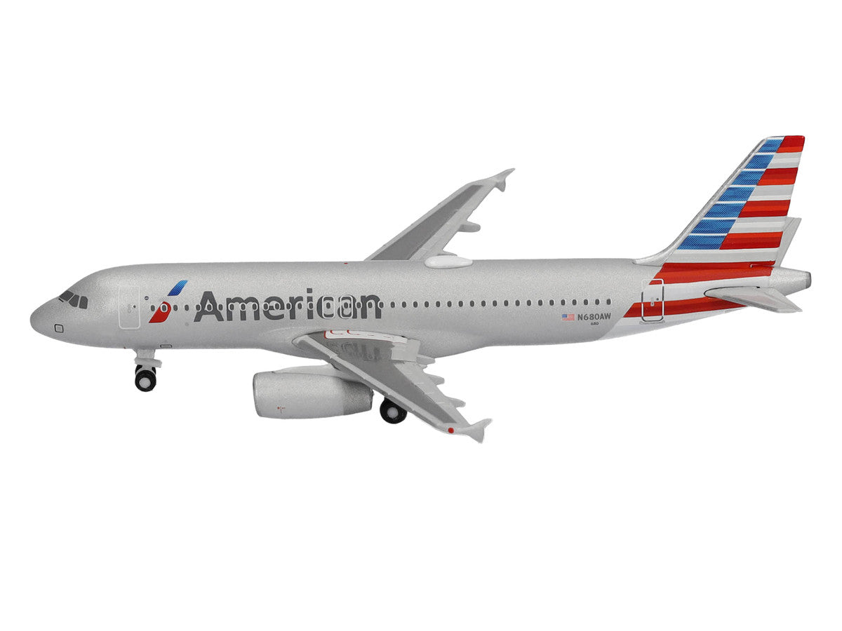 Airbus A320 Commercial Aircraft "American Airlines" (N680AW) Silver with Blue and Red Tail 1/500 Diecast Model Airplane by Herpa