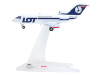 Yakovlev Yak-40 Commercial Aircraft "LOT Polish Airlines" (SP-GEA) White with Blue Stripes and Tail 1/200 Diecast Model by Herpa