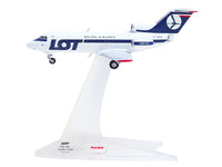Yakovlev Yak-40 Commercial Aircraft "LOT Polish Airlines" (SP-GEA) White with Blue Stripes and Tail 1/200 Diecast Model by Herpa