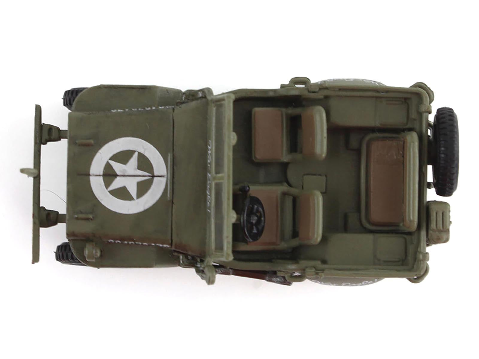 U.S. 1/4 ton Military Vehicle Olive Drab "Gen. George Patton US 3rd Army War Eagle" (1945) United States Army "Ground Power Series" 1/72 Diecast Model by Hobby Master