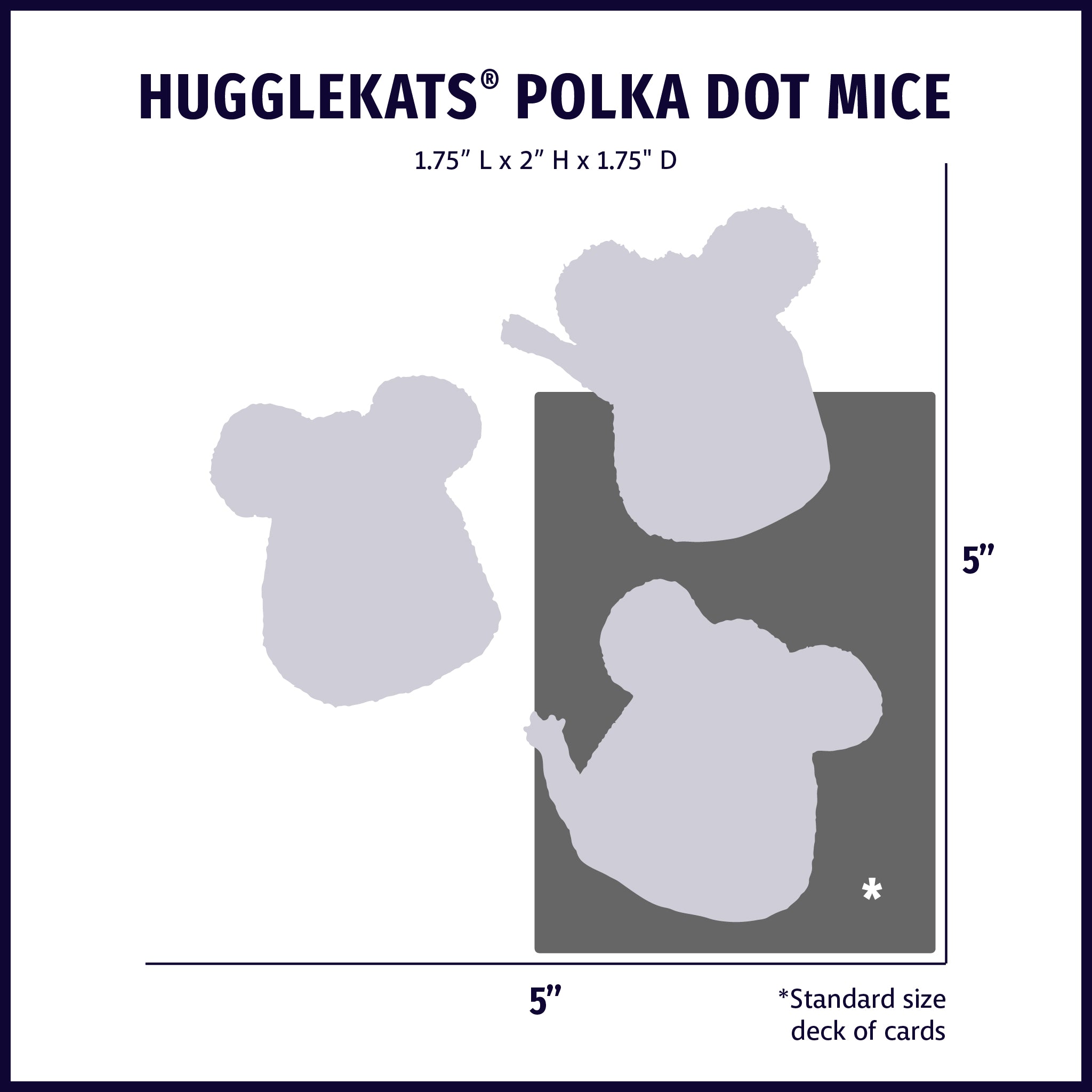 HuggleKats® Polka Dot Mice Bucket of Cat Toys, 16 Pack - BIG FRENCHIES
