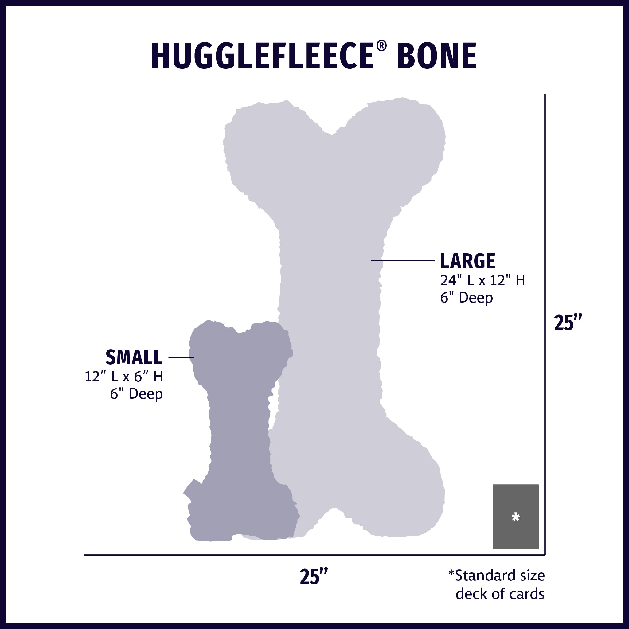 HuggleFleece® 2' Plush Bone Dog Toy - BIG FRENCHIES