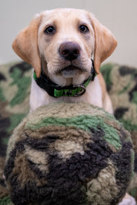 HuggleCause™, Warrior Canine Connection, Camouflage HuggleFleece® Plush Ball Dog Toy - BIG FRENCHIES