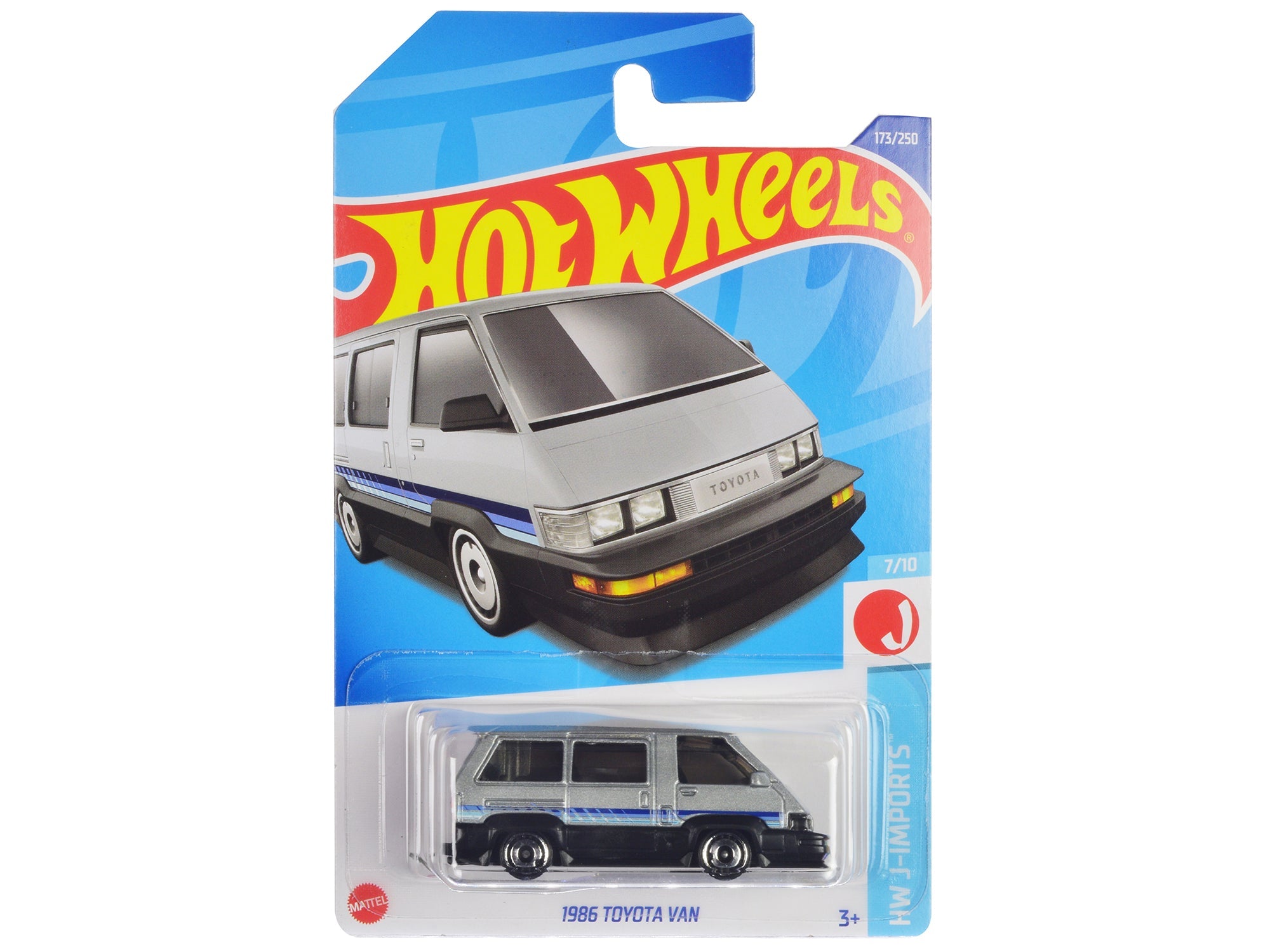 1986 Toyota Van Silver Metallic and Black with Stripes "HW J-Imports" Series Diecast Model Car by Hot Wheels - BIG FRENCHIES