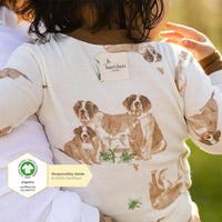 Burt's Bees Baby Baby Boys' Pajamas, Zip-Front Non-Slip Unisex Footed Sleeper Pjs, Organic Cotton 18 Months St Bernard Dog 1 - # BOAA11710014