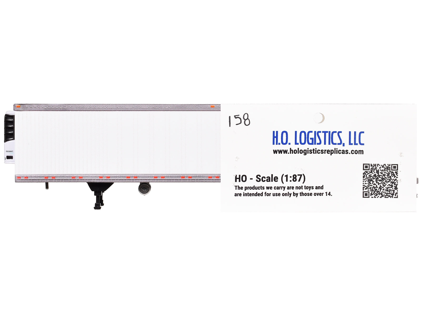 Box Trailer with Reefer White 1/87 (HO) Scale Plastic Model by HO Logistics