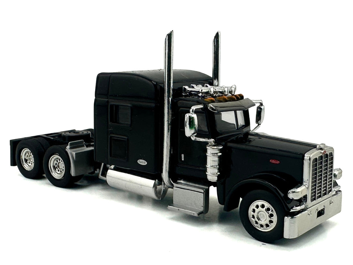 Peterbilt 389 Truck Tractor with Sleeper Cab Black 1/87 (HO) Scale Plastic Model Car by HO Logistics
