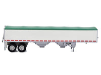 Covered Grain Trailer White with Green Tarp 1/87 (HO) Plastic Model Car by HO Logistics