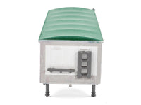 Covered Grain Trailer White with Green Tarp 1/87 (HO) Plastic Model Car by HO Logistics