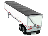Covered Grain Trailer White with Black Tarp 1/87 (HO) Plastic Model Car by HO Logistics