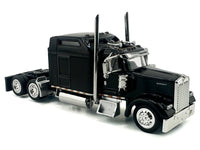 Kenworth W900L Truck Tractor with Sleeper Cab Black 1/87 (HO) Scale Plastic Model Car by HO Logistics