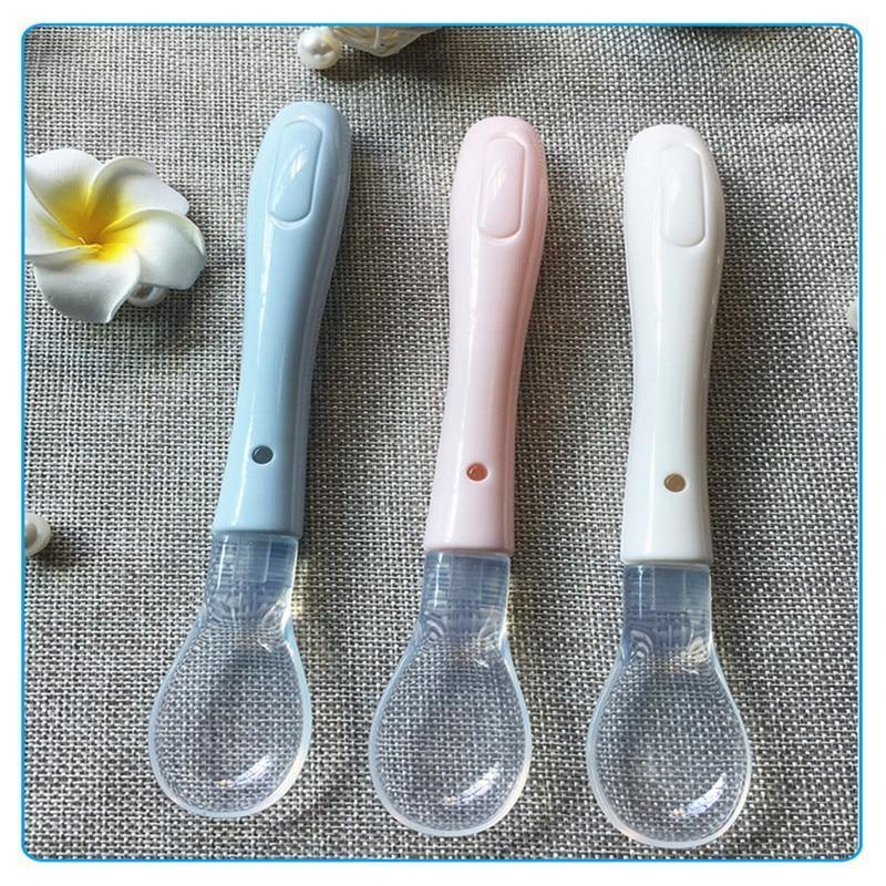 3PCS/SET Baby Soft Silicone Spoon Food Grade Infant Feeder Safety Tableware Learning Spoons Kid Boy Girl Toddler Flatware Feeding Spoons For Kids - BIG FRENCHIES