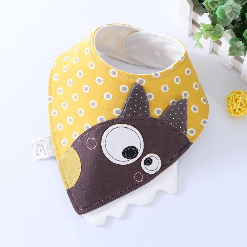 Baby Bibs Waterproof Triangle Cotton Cartoon Child Dribble Bibs Newborn Absorbent Cloth Bib for Kids in Cat Design - BIG FRENCHIES