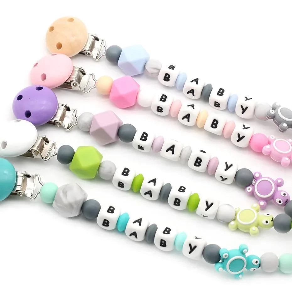 Modern Handmade Pacifier Clips Holder Chain Teething Silicone Pacifier Chains Holder For Baby For Pacifier - BIG FRENCHIES