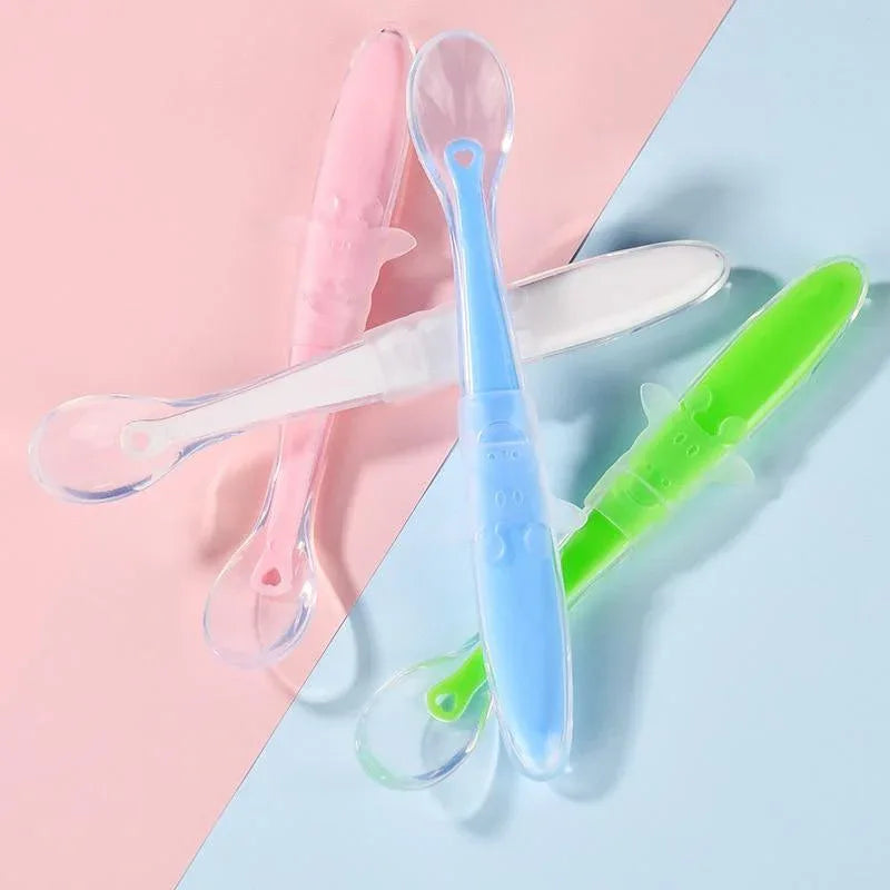 Baby Full Silicone Soft Training Spoon Children Tableware Perfect Gift For Parents Baby Boys Or Girls Unique Design - BIG FRENCHIES