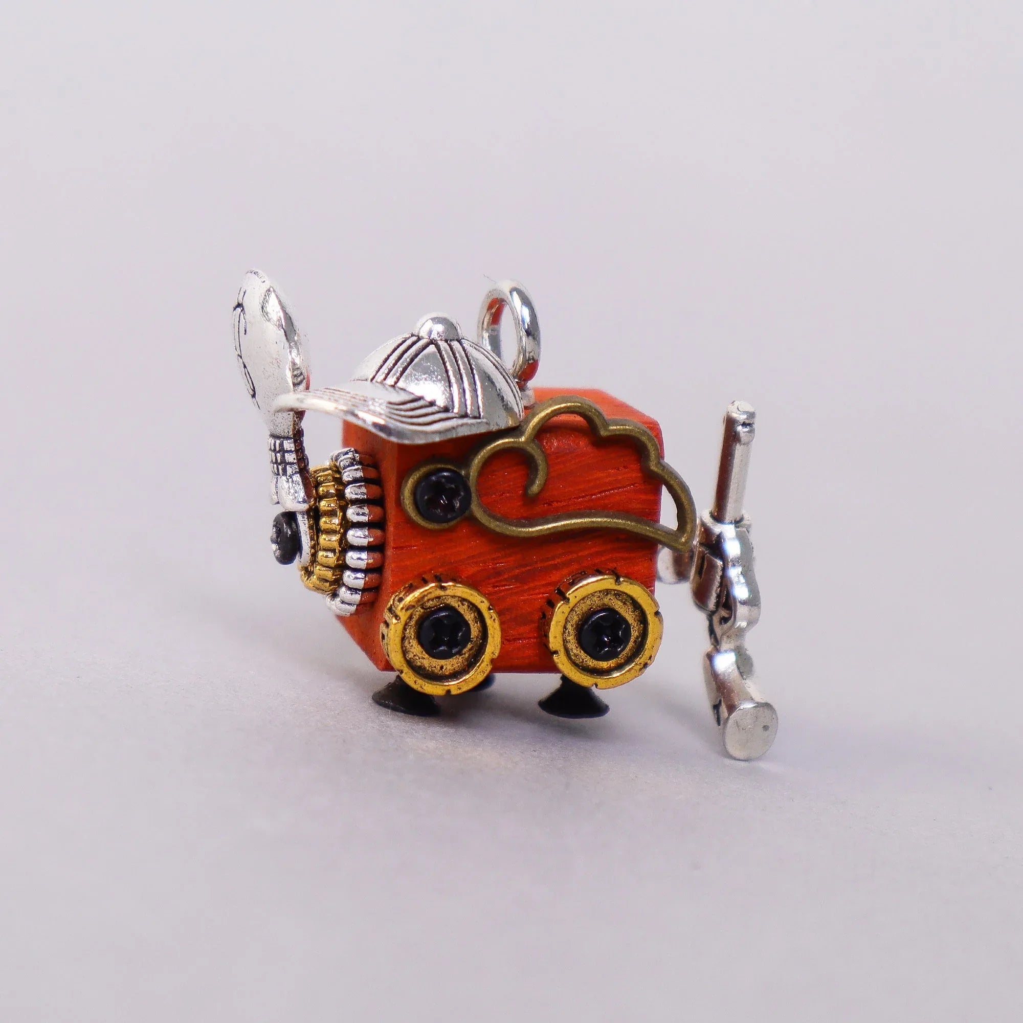 Handcrafted Wooden Bot Necklace, Keychain, or Mini Decor - BIG FRENCHIES