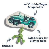 Country Living Retro Army Jeep with Squeaker & Crinkle Paper Plush Dog Toy - BIG FRENCHIES
