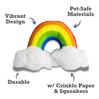 Enchanted Rainbow Magical with Squeaker & Crinkle Paper Plush Dog Toy - BIG FRENCHIES