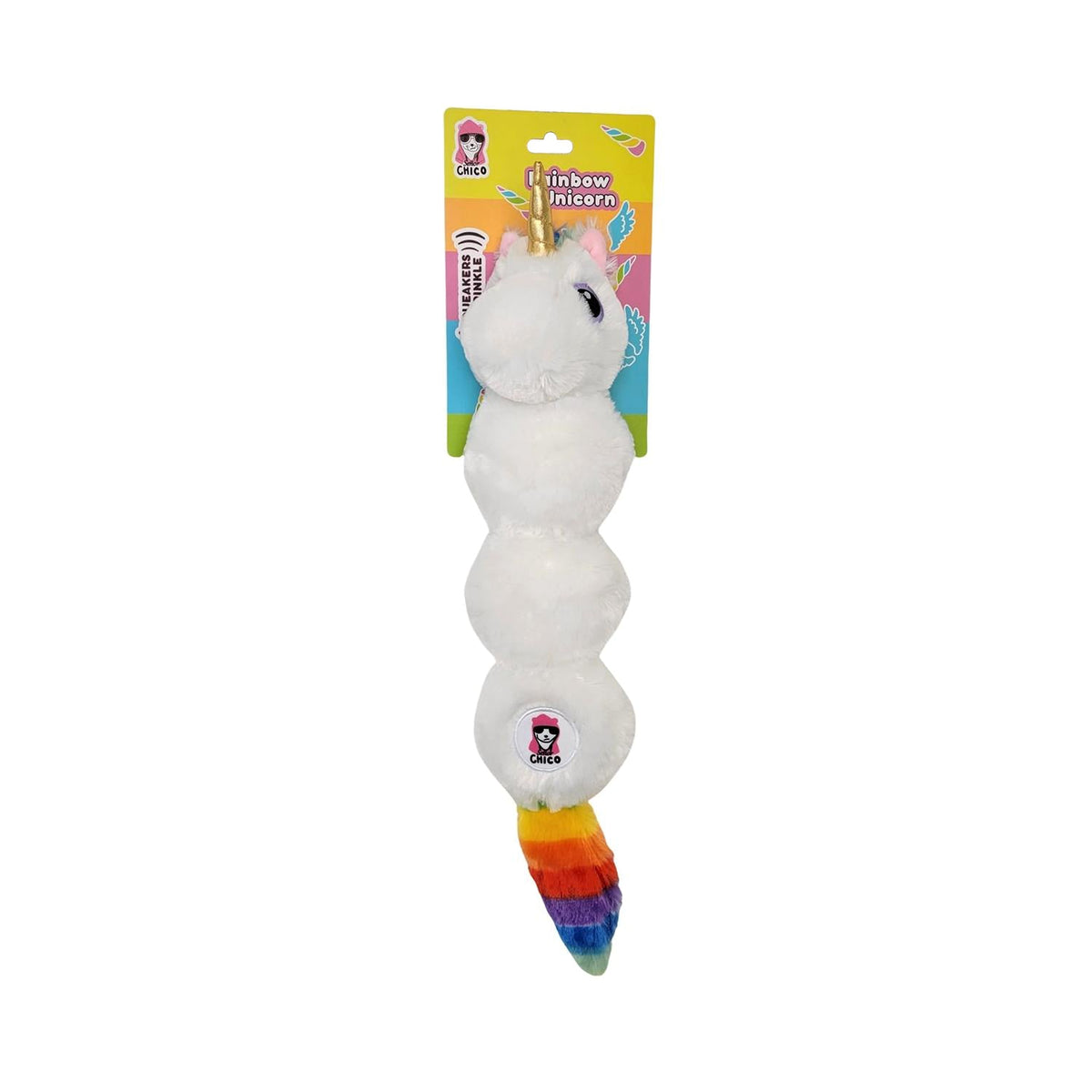 Colorful Unicorn Magical Creature Plush Dog Toy – with Squeaker & Crinkle Paper for Fun Play - BIG FRENCHIES