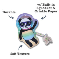 Space Panda Plush Dog Toy – with Squeaker & Crinkle Paper for Fun Play - BIG FRENCHIES