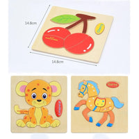 Wooden 3D Stevvex Modern Interesting Baby Learning Puzzles for Children Cartoon Animal Fruit Puzzles Intelligence Kids Children Educational Toy - BIG FRENCHIES