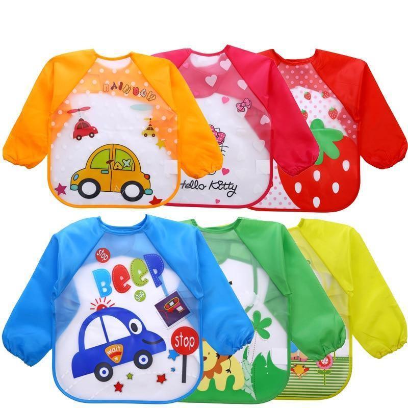 Waterproof Long Sleeve Girl Bibs Kids Burp Cloth Feeding Bib with Pocket Bib For Kids - BIG FRENCHIES