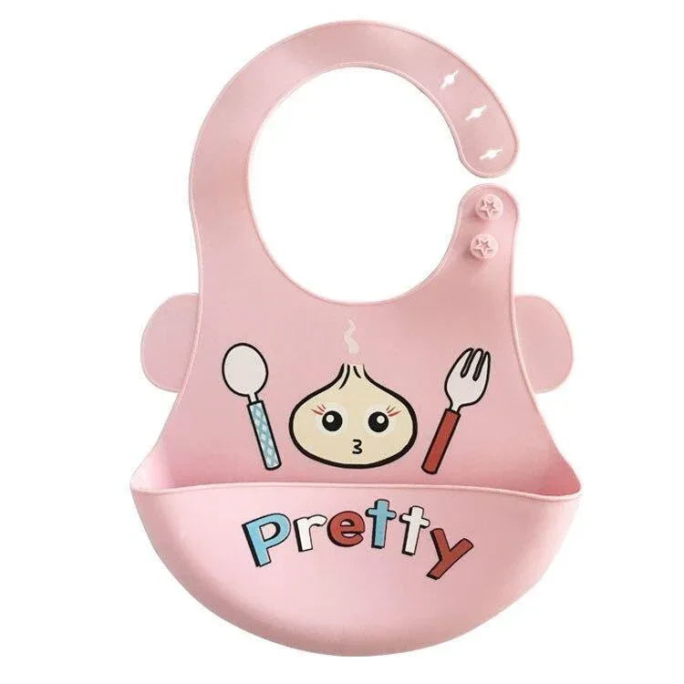 Bibs Waterproof Silicone Feeding Baby Saliva Towel Newborn Cartoon Aprons Baby Bibs Adjustable - BIG FRENCHIES