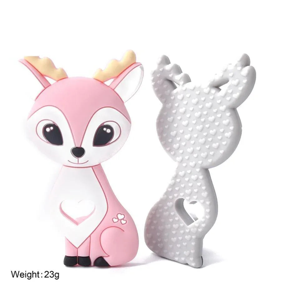 Silicone Teethers Food Grade Tiny Rod Teething Baby Shower Gifts Cartoon Animals Teether Let's Make 1pc - BIG FRENCHIES
