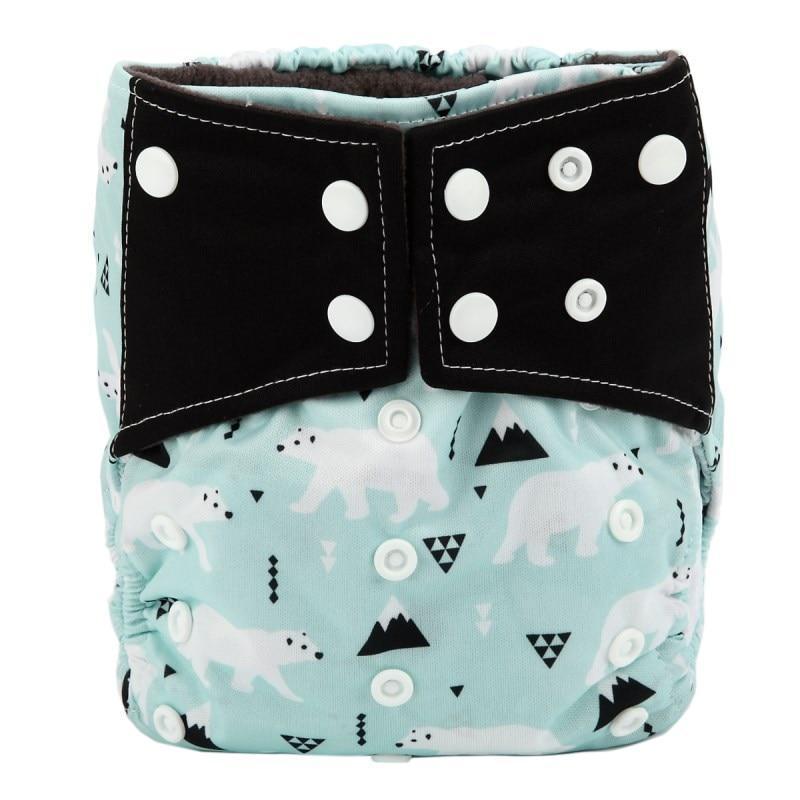 Luxury Charcoal Bamboo Baby Cloth Diaper Nappy Washable Reusable Double Gusset Square Tabs Nappies for Baby and Kids - BIG FRENCHIES