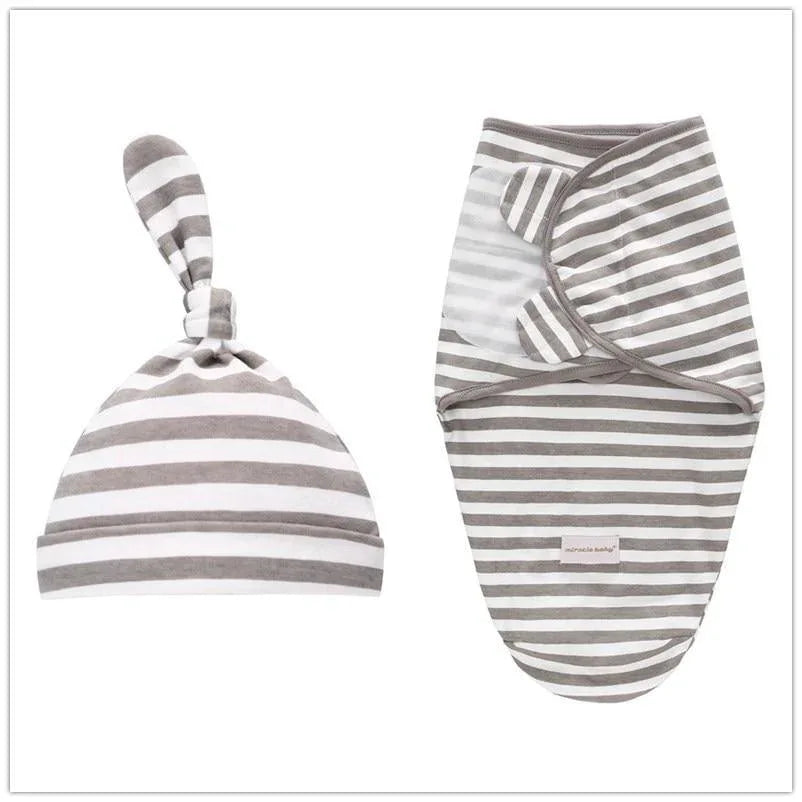 Baby Swaddle Blanket With Cap For Newborn Wrap Cotton Swaddling Bag Baby Envelope Sleep sack Blanket . - BIG FRENCHIES