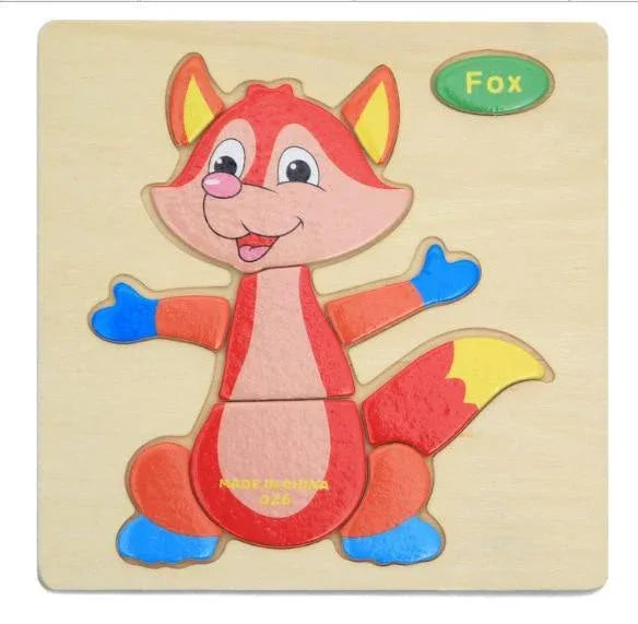 3D Wooden Children Interesting Puzzle Toys With Animals and Cars Exellent Puzzles Intelligence Kids Early Educational Toys For Children - BIG FRENCHIES