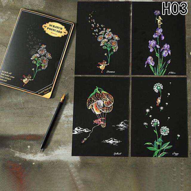 4Pcs/set Magic Colorful Drawing Board Paper Painting Scraping Children Kids learning Education Toys Painting Doodle Scratch Toys - BIG FRENCHIES