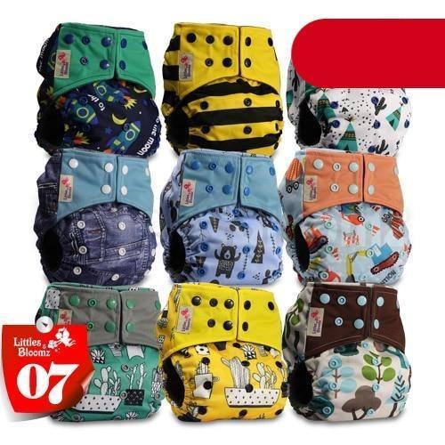 Modern 9/6PCS Set Bamboo Charcoal Washable Real Cloth Pocket NappiesFor Baby Boys and Girls Diaper Set In Modern Design - BIG FRENCHIES
