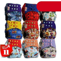 Modern 9/6PCS Set Bamboo Charcoal Washable Real Cloth Pocket NappiesFor Baby Boys and Girls Diaper Set In Modern Design - BIG FRENCHIES