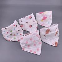 Modern 5PCS/Pack Cotton Baby Bibs 4 Lyers Girls Boys Triangle Feeding Burp Cloth Collar Scarf For Feeding - BIG FRENCHIES