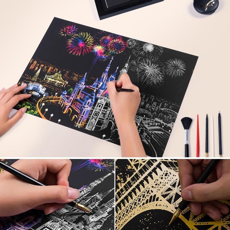Kids Scratch Paintings Magic Seascape Art Drawings Paper Table Kids Educational Toys Child Birthday Gifts For Boys or Girls - BIG FRENCHIES