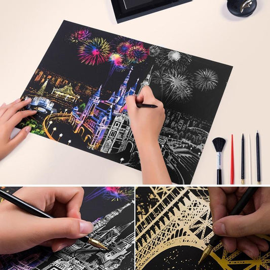 Kids Scratch Paintings Magic Seascape Art Drawings Paper Table Kids Educational Toys Child Birthday Gifts For Boys or Girls - BIG FRENCHIES