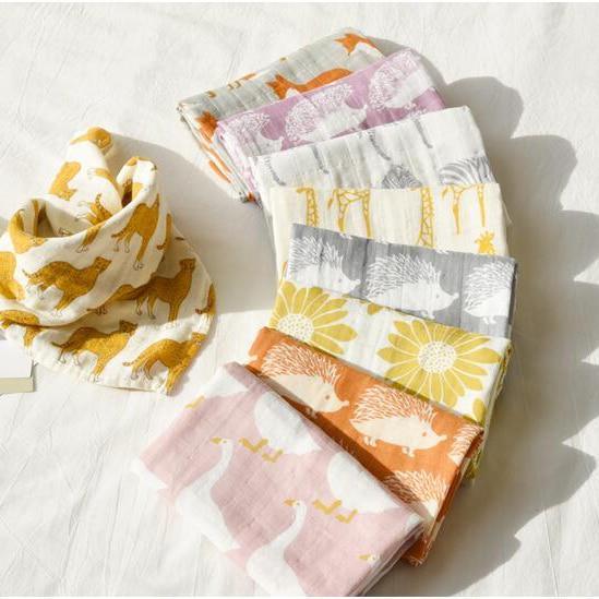 Baby Blankets Newborn Soft Organic Cotton Baby Blanket Muslin Swaddle Wrap Feeding Burp Cloth - BIG FRENCHIES
