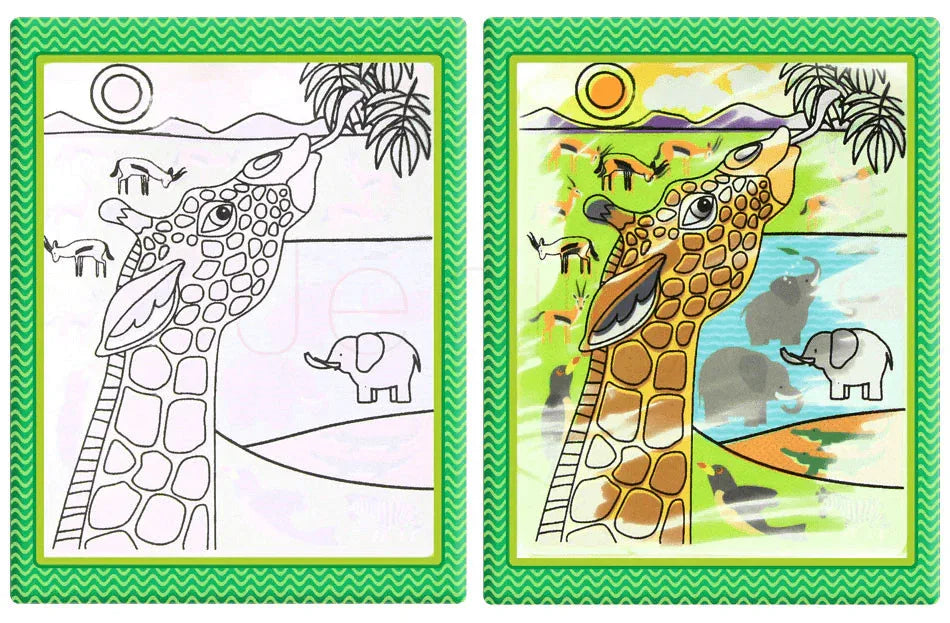 Modern Coloring Magic Water Drawing Book With Pen For Kids and Baby Educational Toy Animals Painting Writing Doodle Cloth Book Kids Drawing Board - BIG FRENCHIES
