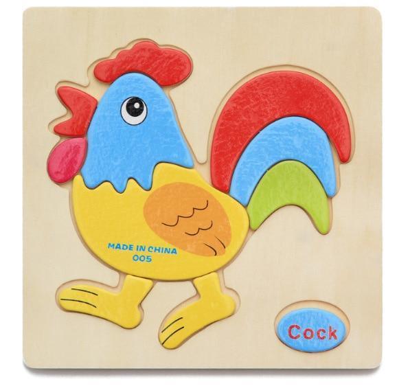 3D Wooden Children Interesting Puzzle Toys With Animals and Cars Exellent Puzzles Intelligence Kids Early Educational Toys For Children - BIG FRENCHIES