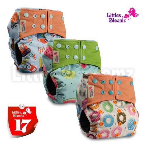 Modern Luxury Printed Washable Real Cloth Pocket Nappy,3 nappies/diapers Set For Girls and Boys Baby In Elegant Style - BIG FRENCHIES
