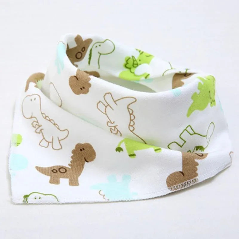 Cute Breathable Bibs Baby Feeding Cartoon Printing Super Absorbent Triangle Scarf Bib Cotton For Newborn Infant Girls And Boys - BIG FRENCHIES
