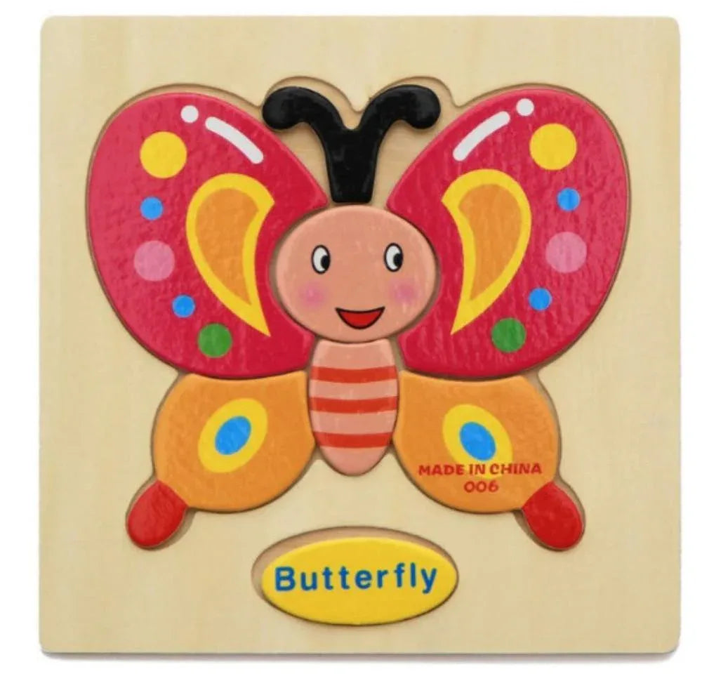 3D Wooden Children Interesting Puzzle Toys With Animals and Cars Exellent Puzzles Intelligence Kids Early Educational Toys For Children - BIG FRENCHIES