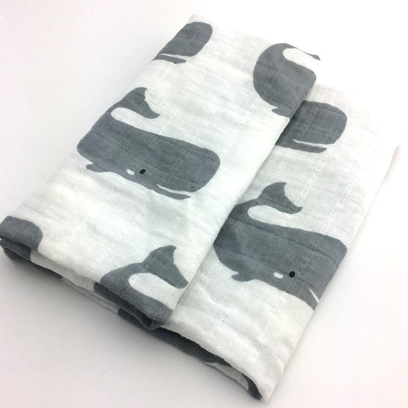 Baby Blankets Newborn Soft Organic Cotton Baby Blanket Muslin Swaddle Wrap Feeding Burp Cloth - BIG FRENCHIES
