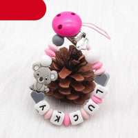 Modern Handmade Personalized Name Baby Pacifier Clips Silicone Pacifier Chain Wood Pacifier Holders For Pacifier For Baby Kids - BIG FRENCHIES