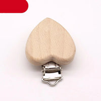 Modern Wood Naural Nipple Chain Accessories BPA Free Cute Modelling Beech Pacifier Clip Small Elephant Heart-shaped Holder for Pacifier - BIG FRENCHIES