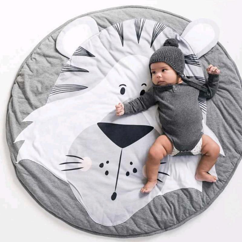 Luxury Mdoern Cartoon Animals Baby Play Mat Foldable Kids Crawling Pad Round Carpet Rug Toys Cotton Children Room Decor Photo Props Carpet For Kids - BIG FRENCHIES