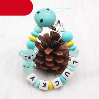 Modern Handmade Personalized Name Baby Pacifier Clips Silicone Pacifier Chain Wood Pacifier Holders For Pacifier For Baby Kids - BIG FRENCHIES
