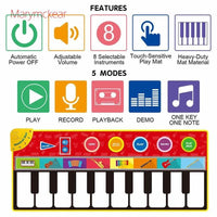 Children Musical Toys Crawling Piano Carpet Educational Toy Kids Baby Touch Play Game Mats Gift For Kids - BIG FRENCHIES