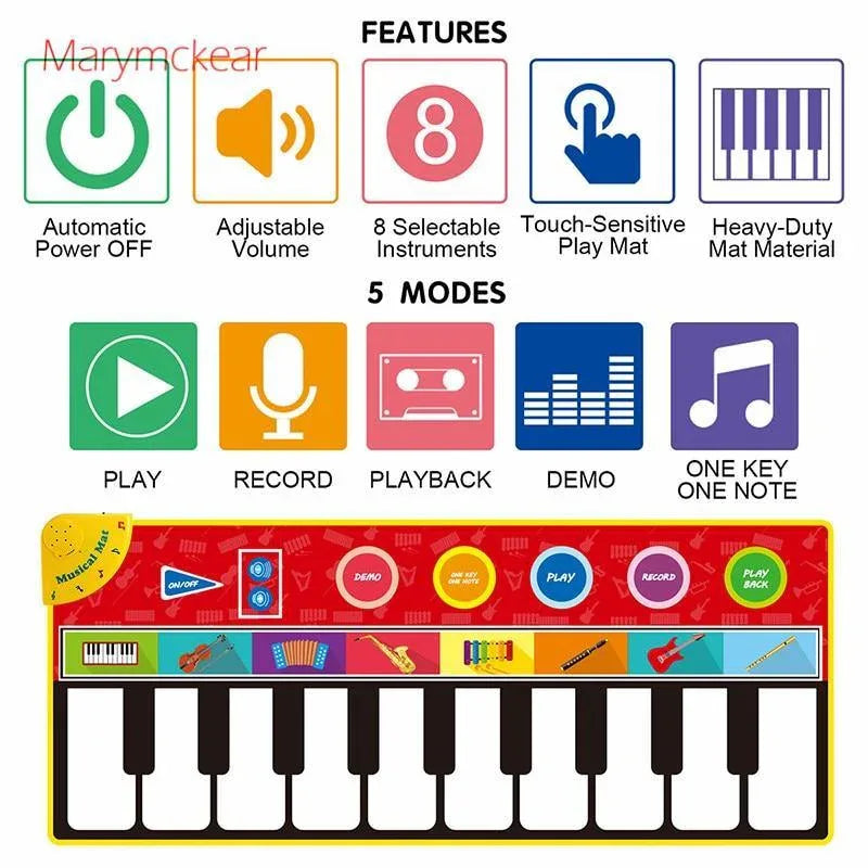 Children Musical Toys Crawling Piano Carpet Educational Toy Kids Baby Touch Play Game Mats Gift For Kids - BIG FRENCHIES